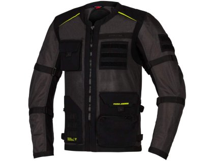 139130 rebelhorn brutale tmava seda cerna fluo zluta textilni bunda s