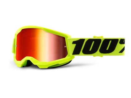 140063 100 mx bryle strata 2 detske bryle zlute zrcadlove cervene plexi