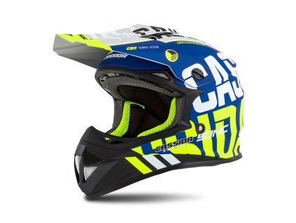143426 cassida cross cup sonic junior modra matna zluta fluo krosova helma velikost l