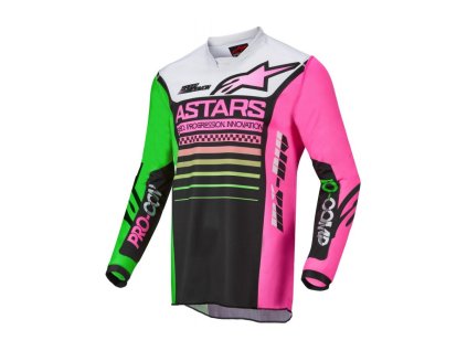 145190 alpinestars racer compass detsky dres cerna zelena ruzova l