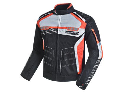 153308 spark mizzen panska textilni moto bunda cervena cerna seda 3xl