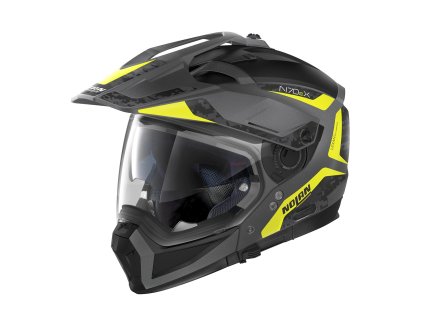 158246 1 moto helma nolan n70 2 x torpedo n com flat lava grey 43 l