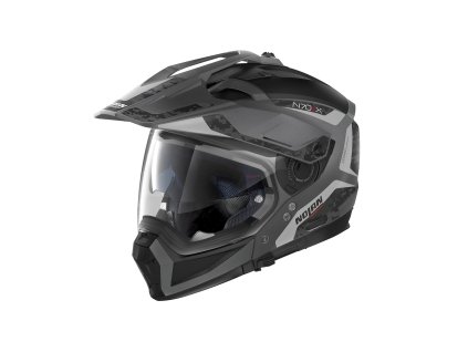 158261 1 moto helma nolan n70 2 x torpedo n com flat lava grey 41 m