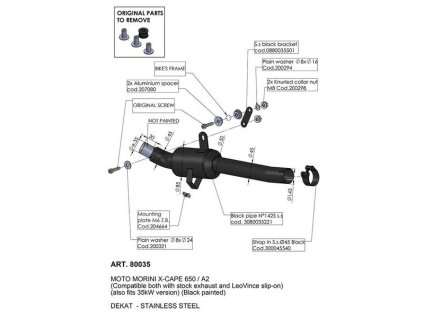 162173 leovince link pipe stredovy tlumic moto morini x cape 650 abs 21 23