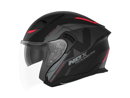 164588 nox n130 klint cerna cervena otevrena helma m