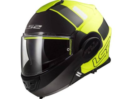 174363 ls2 ff399 valiant prox matt h v yellow black matna zluta cerna preklapeci helma xx