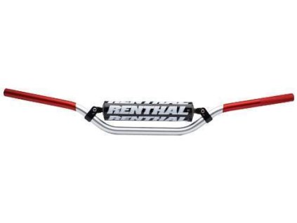 177372 renthal riditka 7 8 cala 22mm mx handlebar silver red jimmy button padded barva stribrna