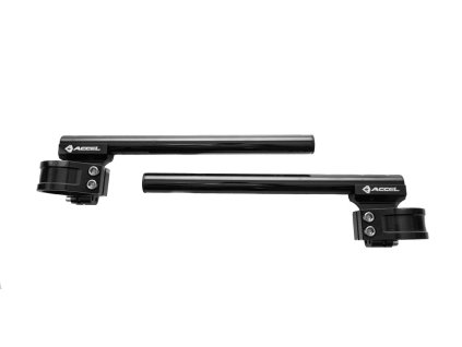 178260 accel riditka dvoudilna nastavitelny street clip on uchyt 46mm barva cerna