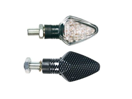 LED blinkry PENTA carbon, 12V karbonové blinkry na motorku