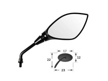 Moto zrcátka Limits nastavitelná černá, pravý závit 10 mm