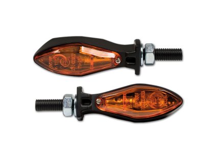 Blinkr Micro Space na motorku, oranžové sklo, matná černá, M8