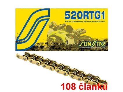 Sunstar řetěz 520RTG1 barva zlatá, 108 článků