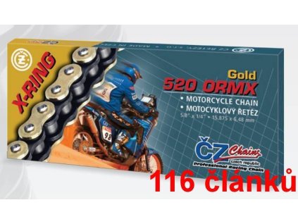 ČZ řetěz 520ORMX barva černá, 116 článků včetně rozpojovací spojky CLIP