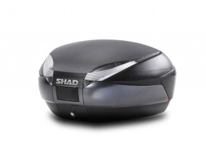 Shad Vrchní kufr na motorku s barevným krytem SH48 karbon with PREMIUM SMART lock