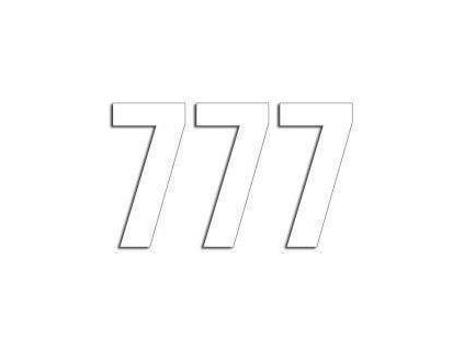 BLACKBIRD startovní číslo 13cm x 7cm jednoduché, barva bílá, číslo 7 (3 ks)