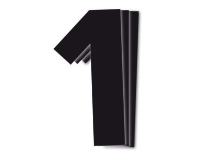 BLACKBIRD startovní číslo 16cm x 7,5cm jednoduché, barva černá, číslo 1 (3 ks)