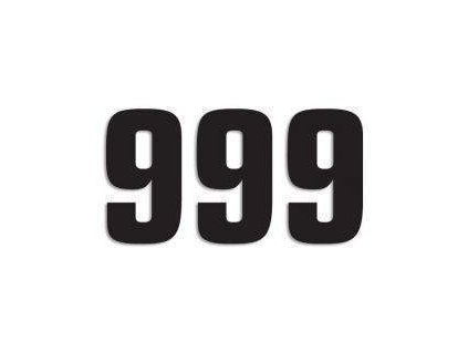 BLACKBIRD startovní číslo 16cm x 7,5cm jednoduché, barva černá, číslo 9 (3 ks)