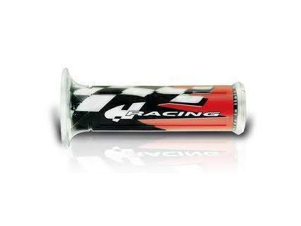 HARRIS gumové gripy rukojetí 0187-HRR RACING (120 mm/22 mm) otevřené, barva černá/bílá/če