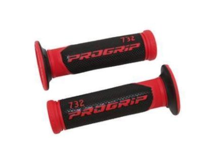 PROGRIP gumové gripy rukojetí PG732 ROAD (22+25mm, délka 125mm) barva červená/černá (dvou