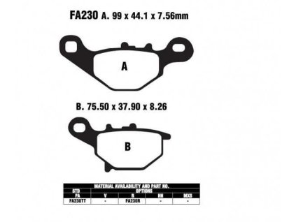 26156 1 ebc fa230 r sintrovane brzdove desticky pro motorku
