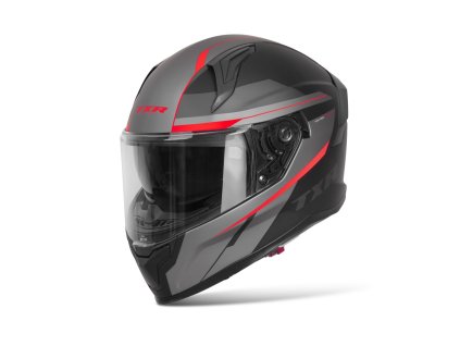 Integrální helma na motorku TXR Raptor černo-šedo-červená