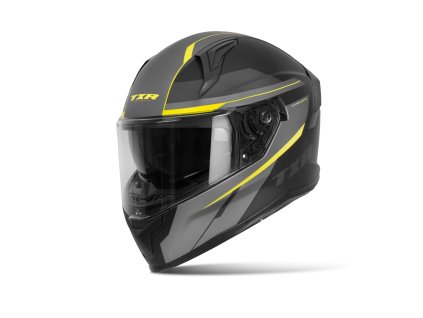 Integrální helma na motorku TXR Raptor černo-šedo-fluo žlutá