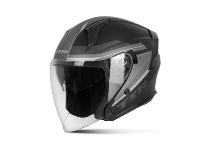 Otevřená helma na motorku TXR City černo-šedo-bílá