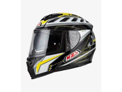 nzi eurus 2 project black white yellow matt full face helmet 150312a143