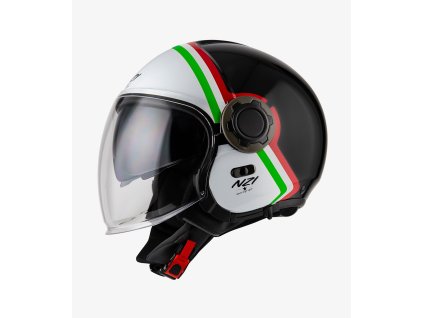 nzi ringway 2 duo skyline italy black white green and red italy open face helmet 150345b0