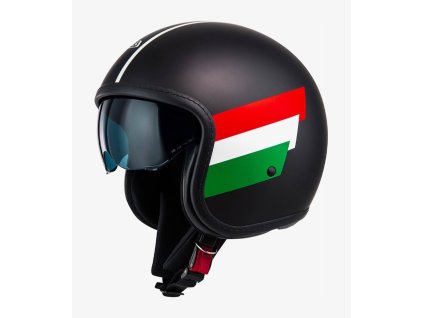 nzi rolling 4 sun black matt open face helmet 050406ar40