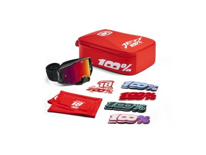 limitovaná edice motokross / enduro brýlí 100% Armega Goggles - JettPak LE černé / červené