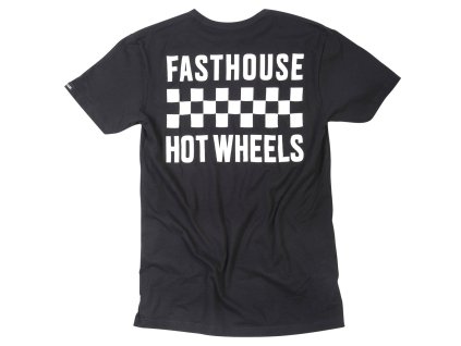 Fasthouse Stacked Hot Wheels Tee Black 1