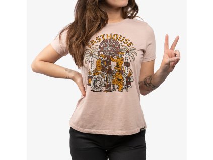 Fasthouse Women's Macabre Tee Heather Pink Gravel