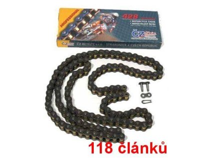 83207 cz retez 428 barva cerna 118 clanku vcetne rozpojovaci spojky clip