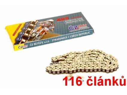 83213 cz retez 428mx barva zlata 116 clanku vcetne rozpojovaci spojky clip