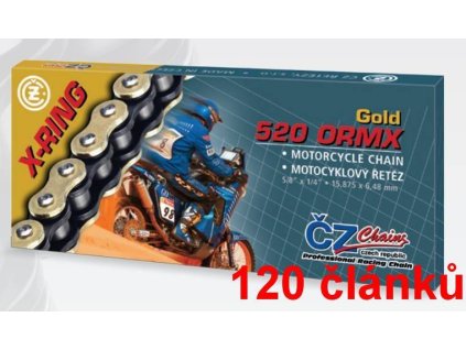 83483 cz retez 520ormx barva zlata 120 clanku vcetne rozpojovaci spojky clip