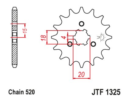 98534 jt jtf1325 12 predni kolecko pastorek 12 zubu 520