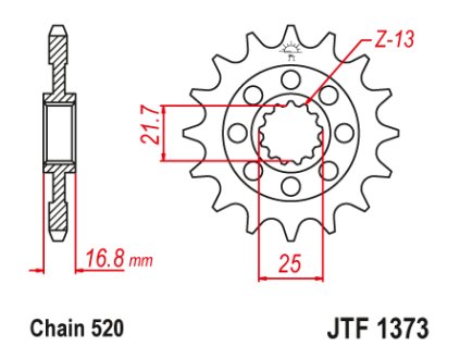 98582 jt jtf1373 17rb predni kolecko pastorek 17 zubu 520