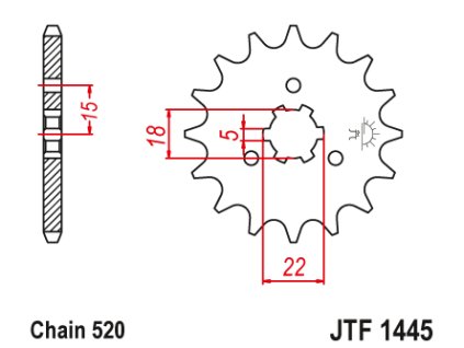 98843 jt jtf1445 13sc predni kolecko pastorek 13 zubu 520