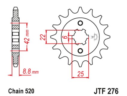 99335 jt jtf276 15 predni kolecko pastorek 15 zubu 520