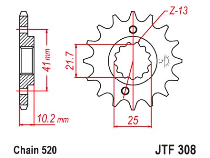 99533 jt jtf308 14rb predni kolecko pastorek 14 zubu 520 honda slr 650 97 01 fmx 650 vigor