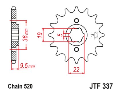 99596 jt jtf337 12 predni kolecko pastorek 12 zubu 520