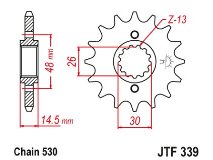 99713 jt jtf339 17 predni kolecko pastorek 17 zubu 530 honda cbr 1100 xx 97 07 cbr 1000f