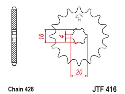 99770 jt jtf416 15 predni kolecko pastorek 15 zubu 428 yamaha yz 80 94 01 suzuki rm 80 85 8