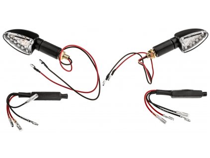 Smerovky LED Arrow dlouhý, OXFORD El339 (čiré sklíčko, černý plášť, pár)
