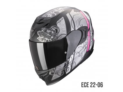 Scorpion Exo 520 Air  FASTA Matt Black-Silver-pink