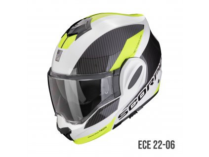 Scorpion Exo-Tech Evo TEAM preklápacia prilba White-Neon Yellow