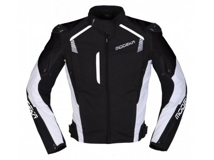 Modeka Lineos textilná moto bunda čierno biela