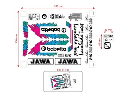 Screenshot 2026 01 01 at 16 13 09 Sada samolepek Babetta 210 Lux – retro barevná edice (černá modrá růžová zelená) MOTOMAX