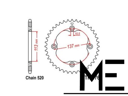 217967 1 217967 1 jt jtr1760 35 zadni kolecko rozeta 35 zubu 520